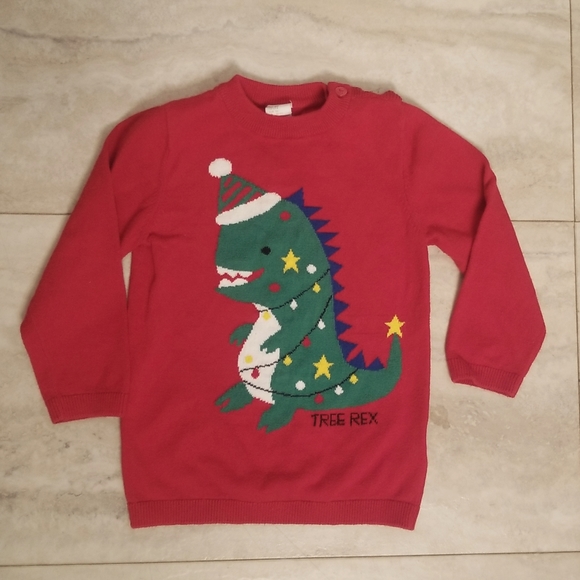 H&M Other - 1. H&M boys Christmas sweater 100% cotton 18-24mo dinosaur Tree Rex